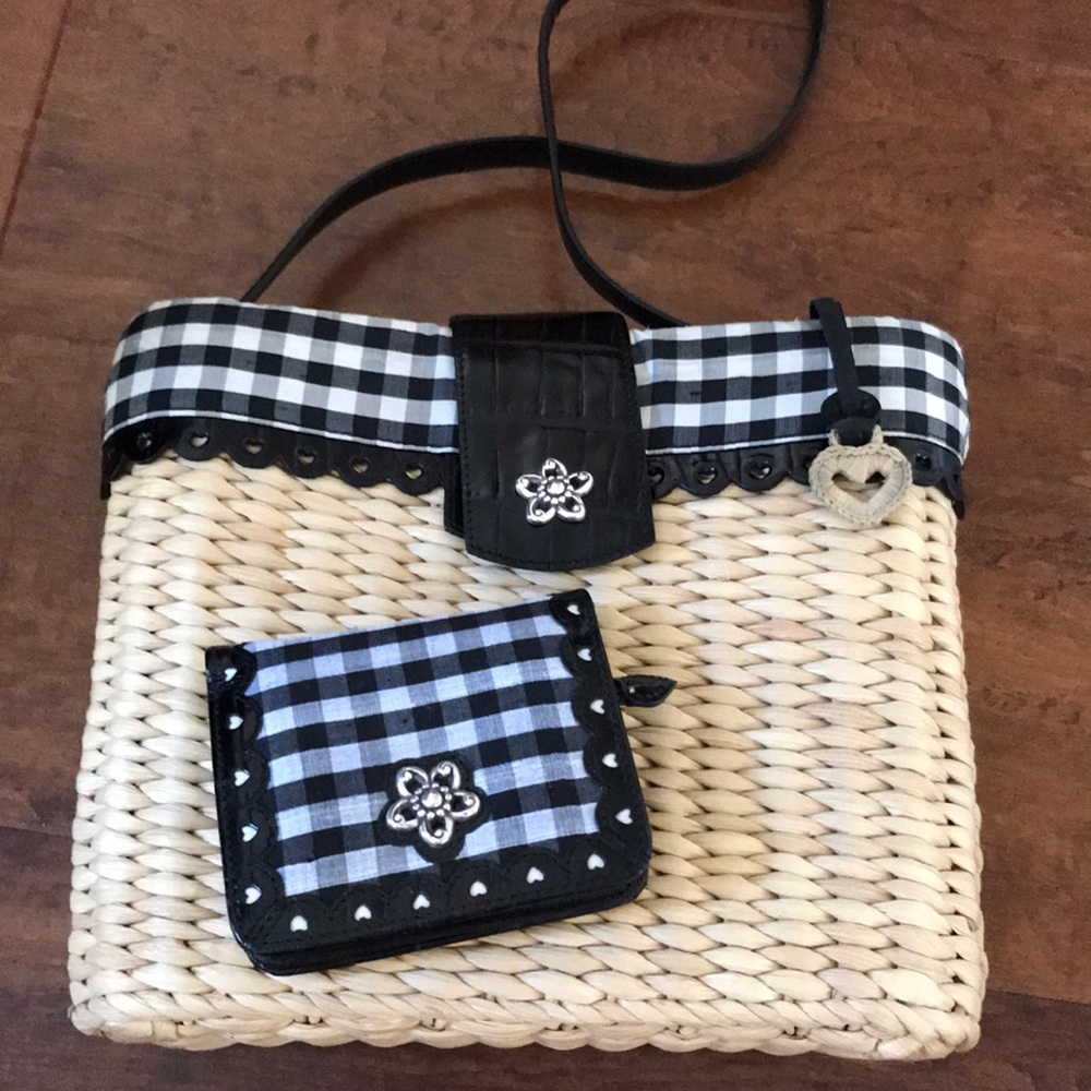 Vintage Brighton Straw Handbag & Wallet